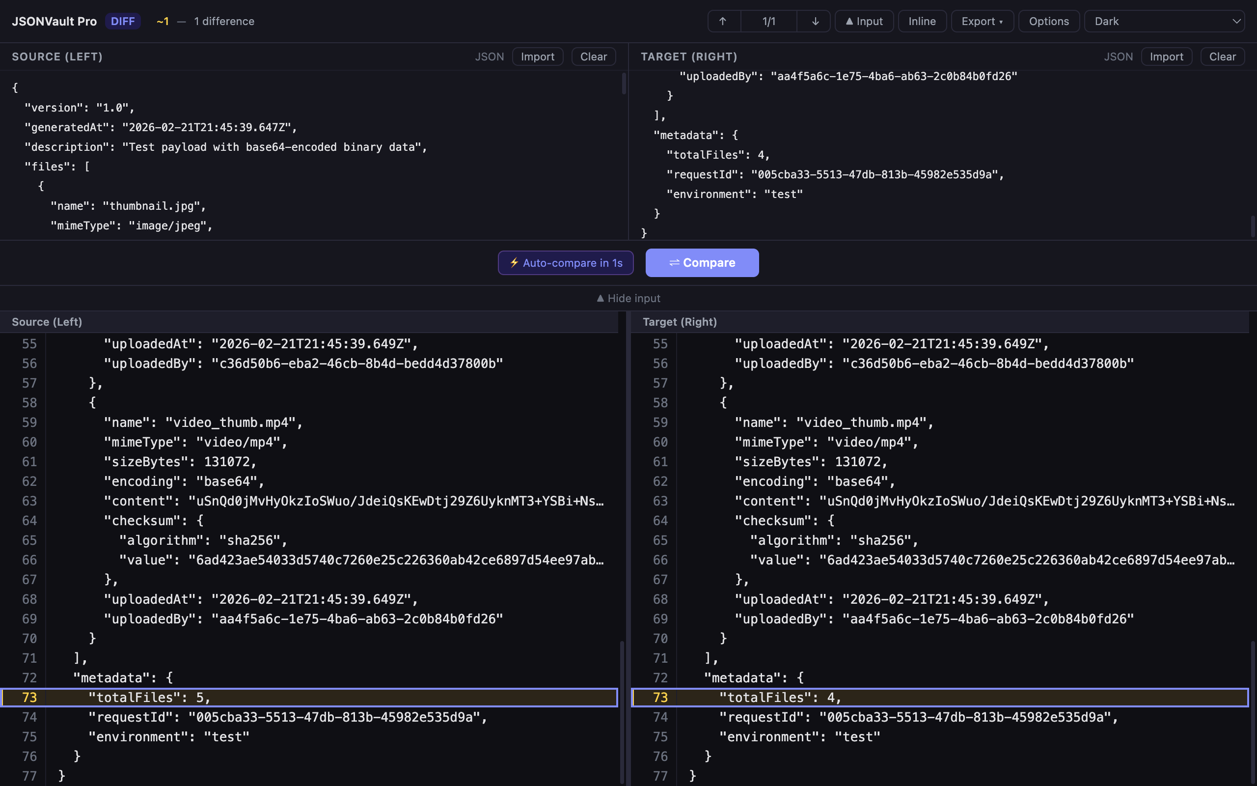 Outil de diff côte-à-côte